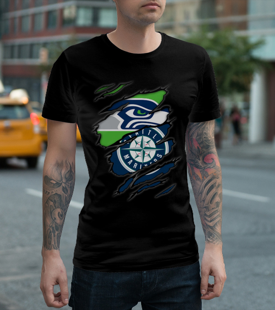 Seahawks Mariners Seattle Sports Crossover T-Shirt