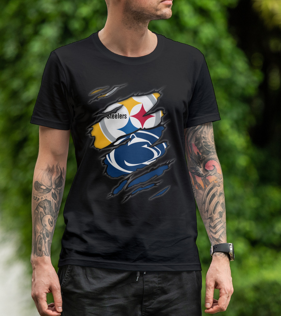 Steelers Penn State Logo Fusion Fan T-Shirt