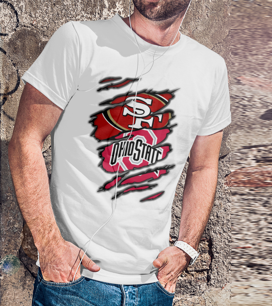 49ers SF Ohio State Buckeyes Logo Mashup T-Shirt