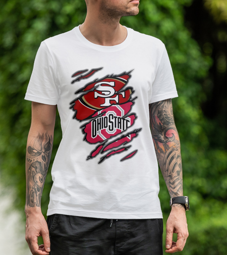 49ers SF Ohio State Buckeyes Logo Mashup T-Shirt