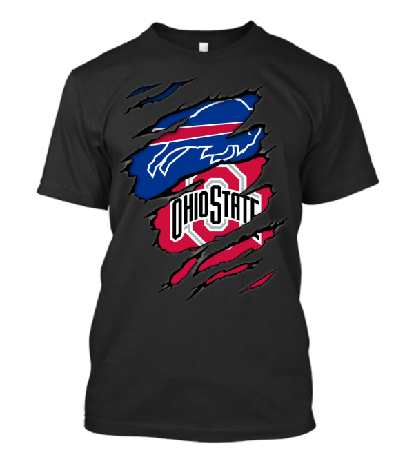 Bills Ohio State Torn Layered Emblem T-Shirt