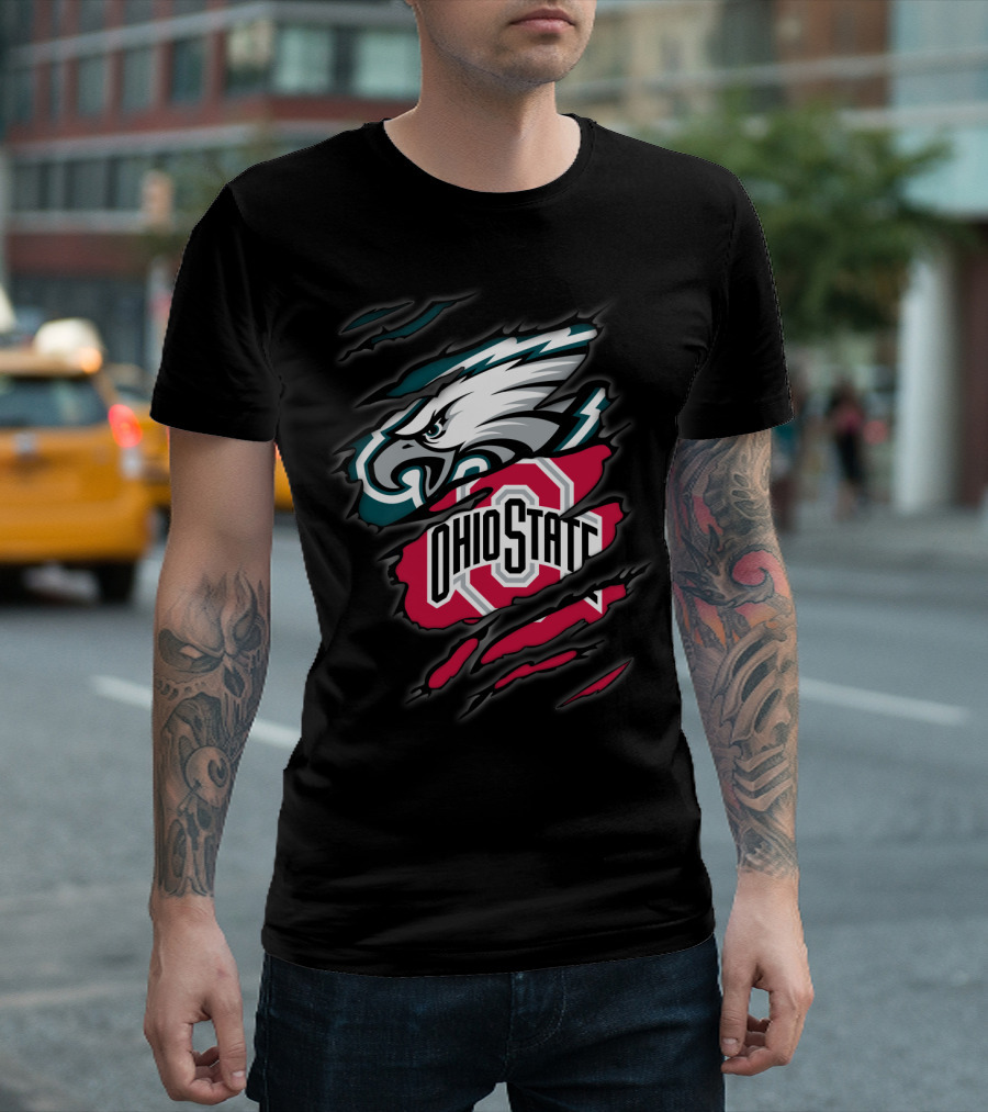 Philadelphia Eagles Ohio State Buckeyes Crossover T-Shirt