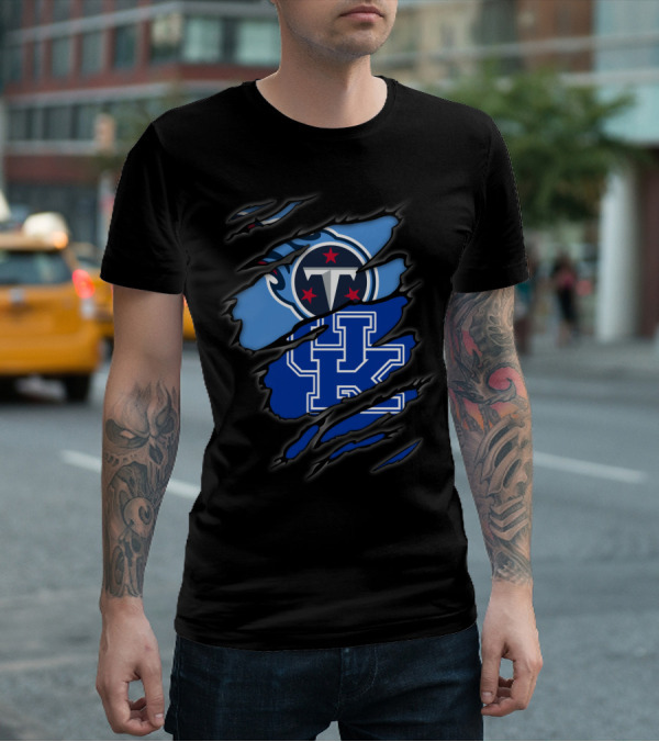 Tennessee Titans Logo With Kentucky Wildcats Emblem T-Shirt