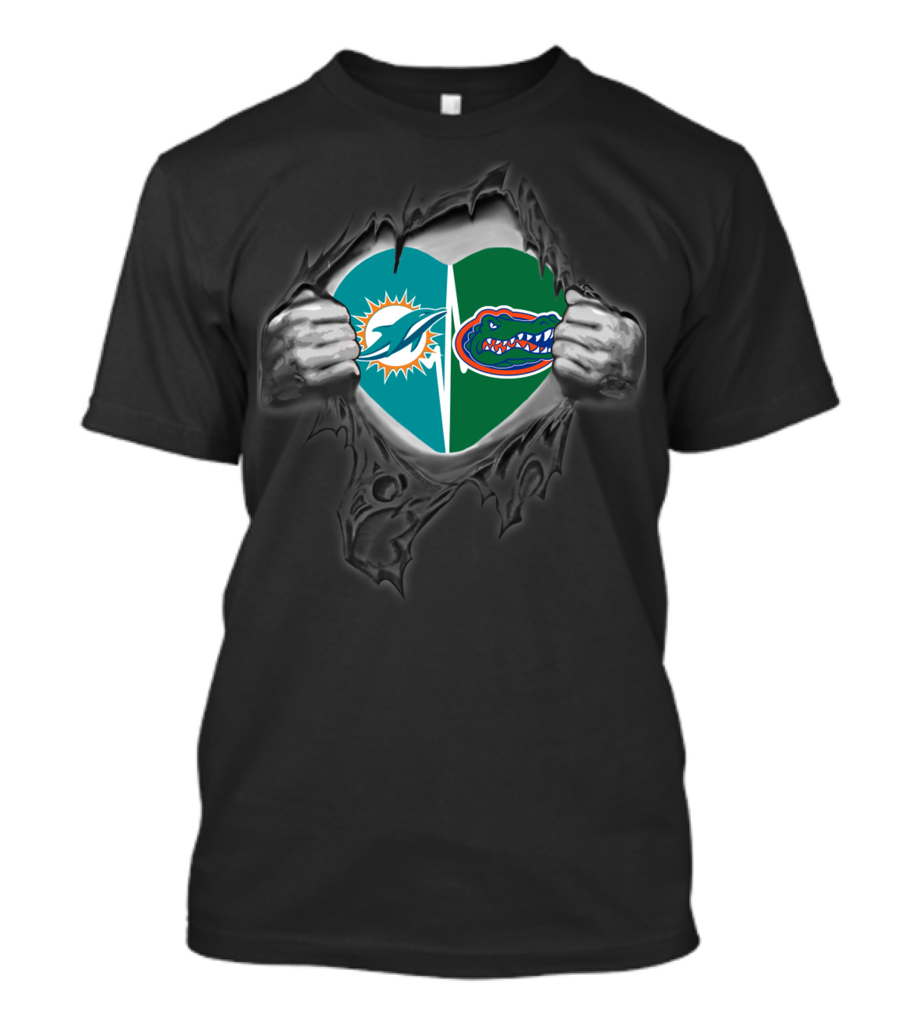 Miami Dolphins Florida Gators Heart T-Shirt