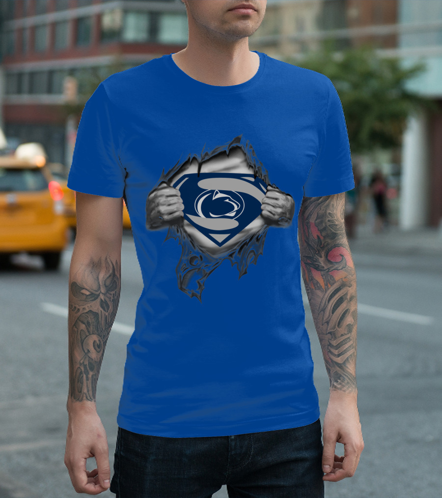 Penn State Nittany Lions Superman Logo Rip Open T-Shirt