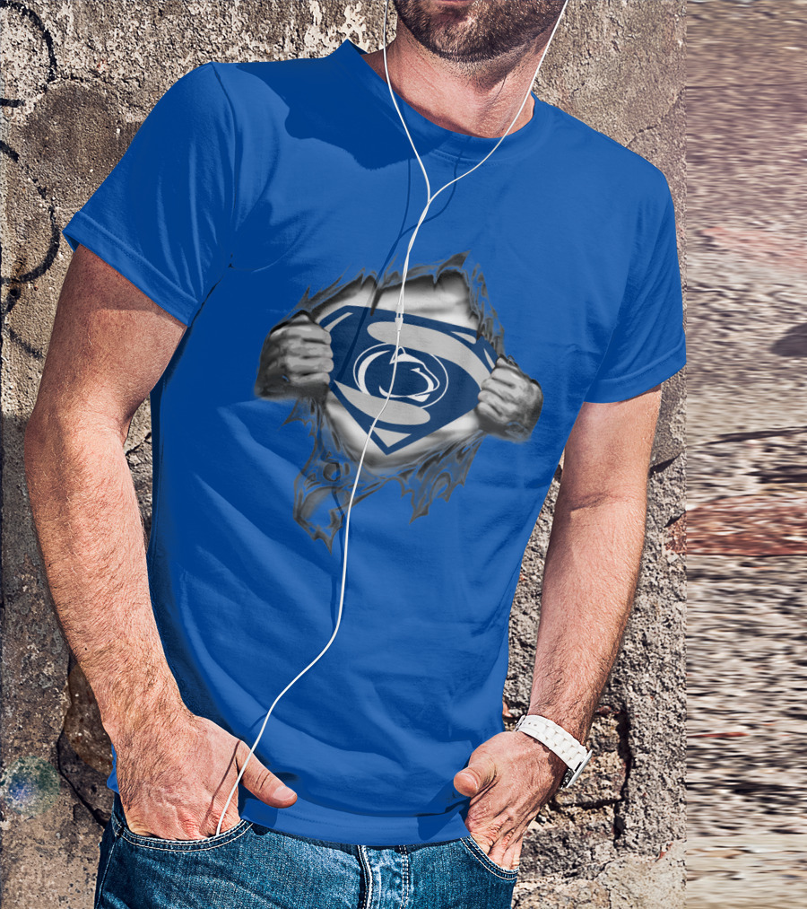 Penn State Nittany Lions Superman Logo Rip Open T-Shirt