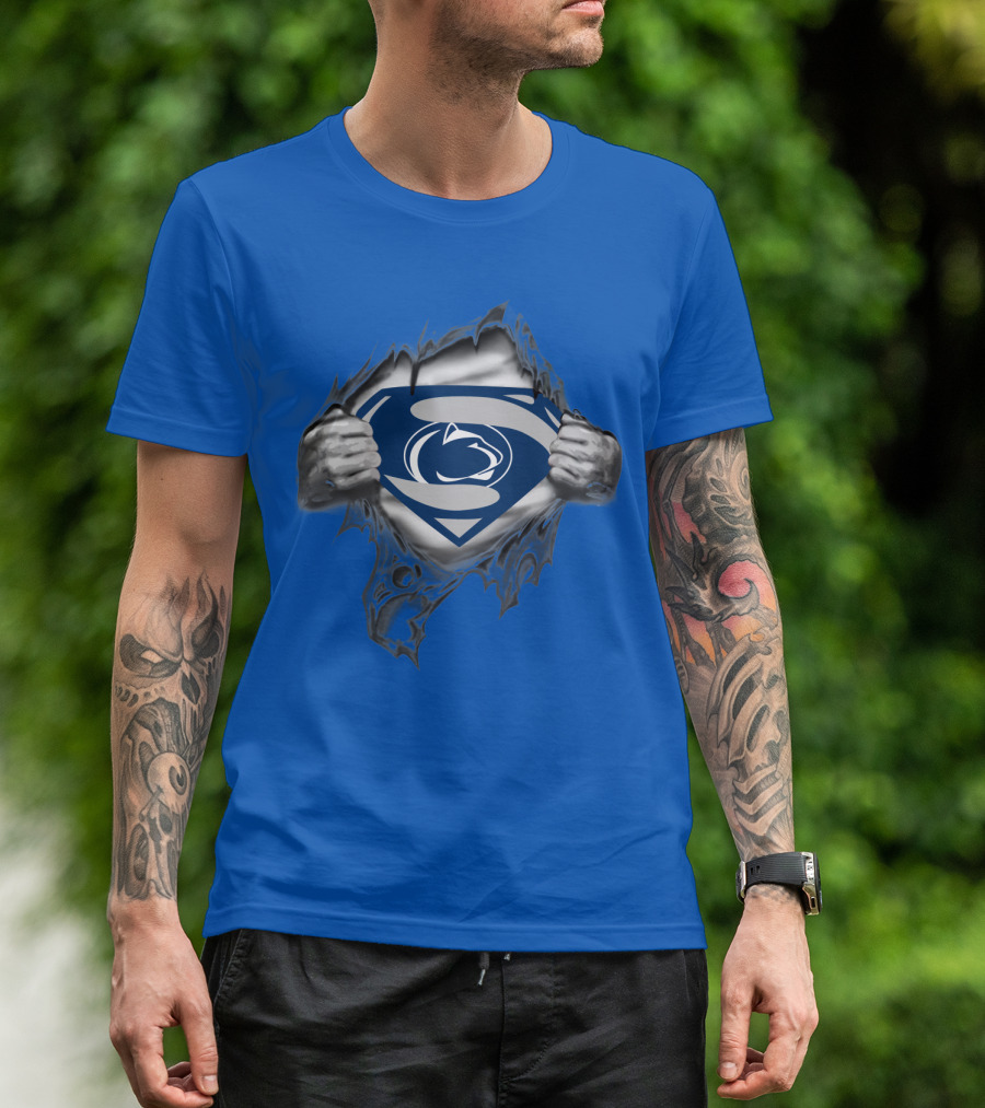 Penn State Nittany Lions Superman Logo Rip Open T-Shirt
