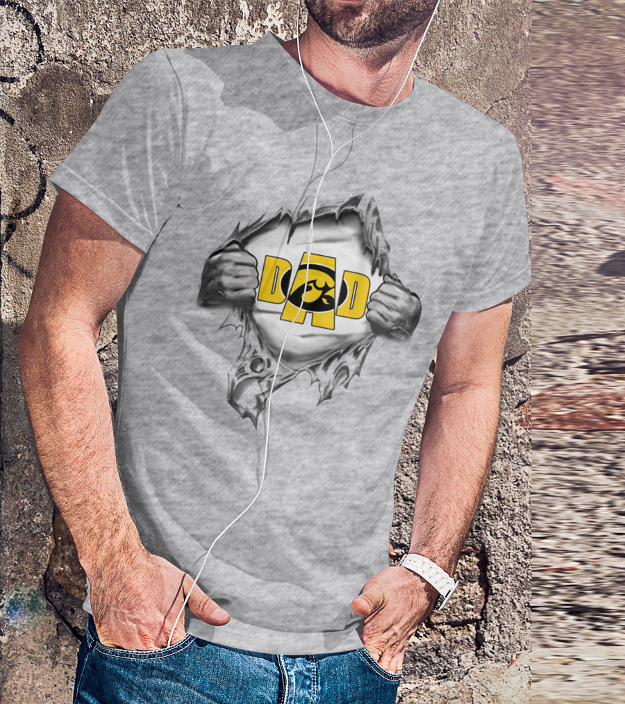 Iowa Hawkeyes Dad Black And Gold T-Shirt