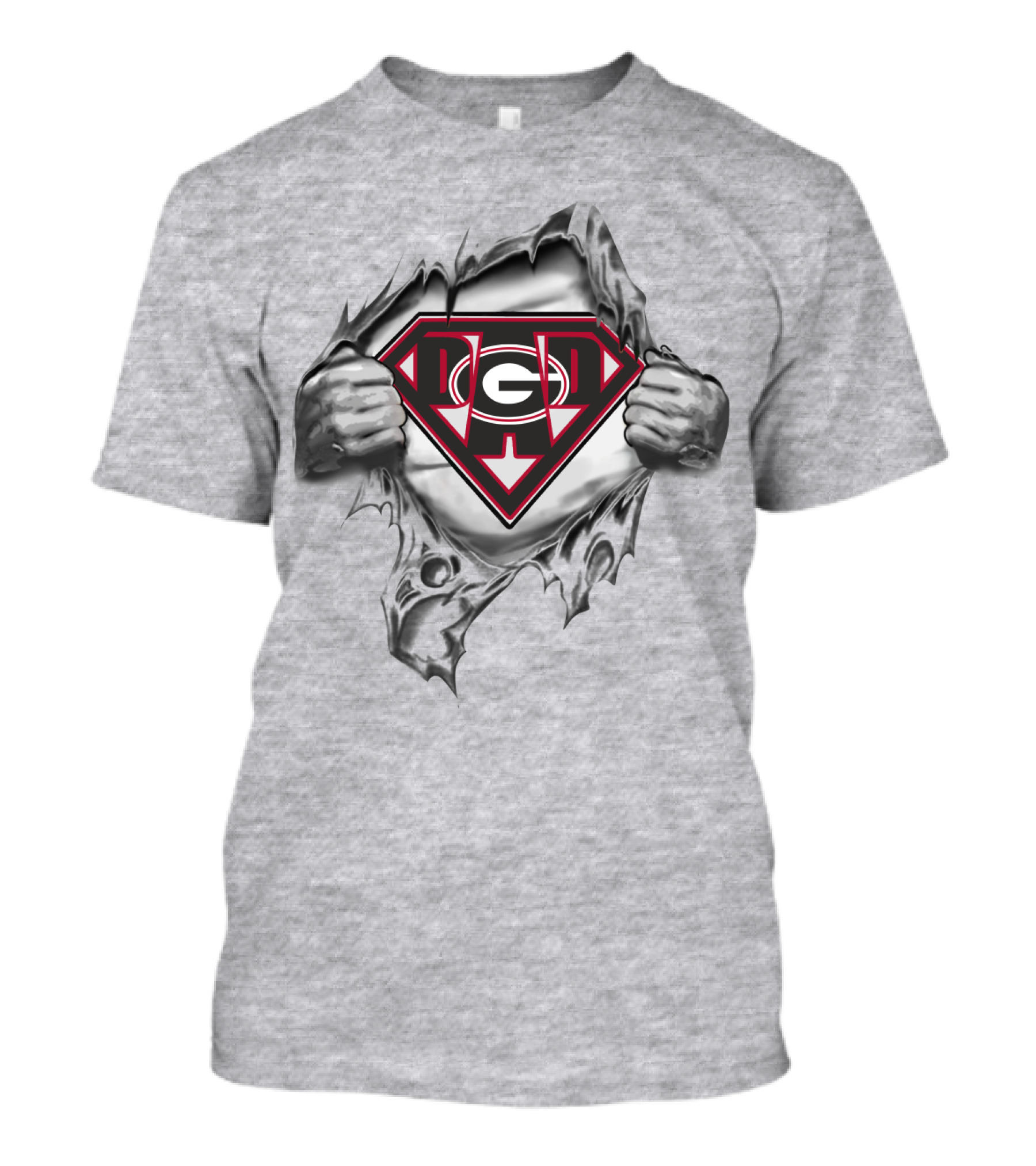 Georgia Bulldogs Superman Logo Rip T-Shirt