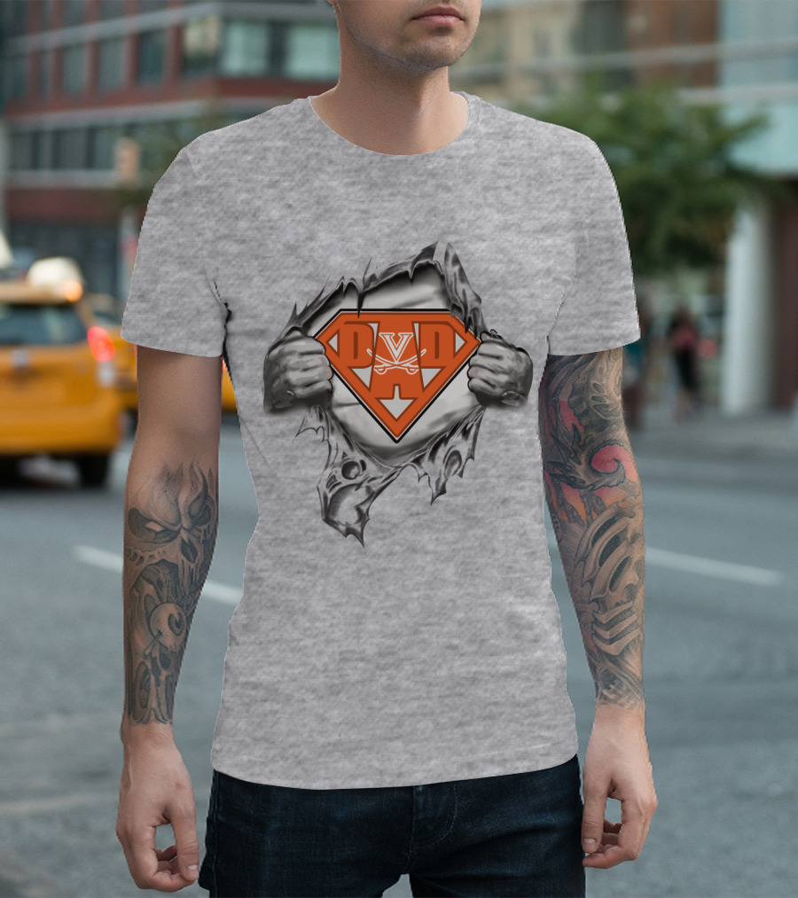 Cavalier Superhero Emblem with Crossed Swords and Bold Letters T-Shirt