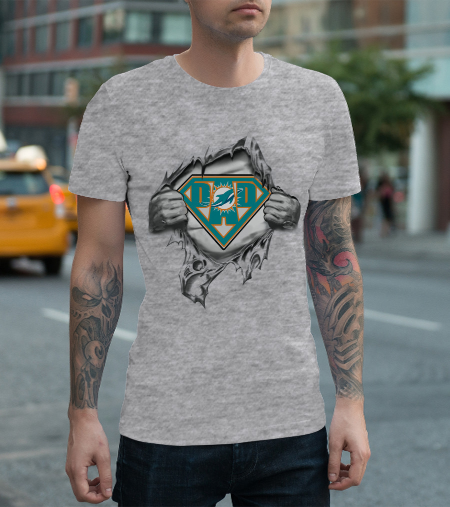 Miami Dolphins Superhero Logo Burst T-Shirt