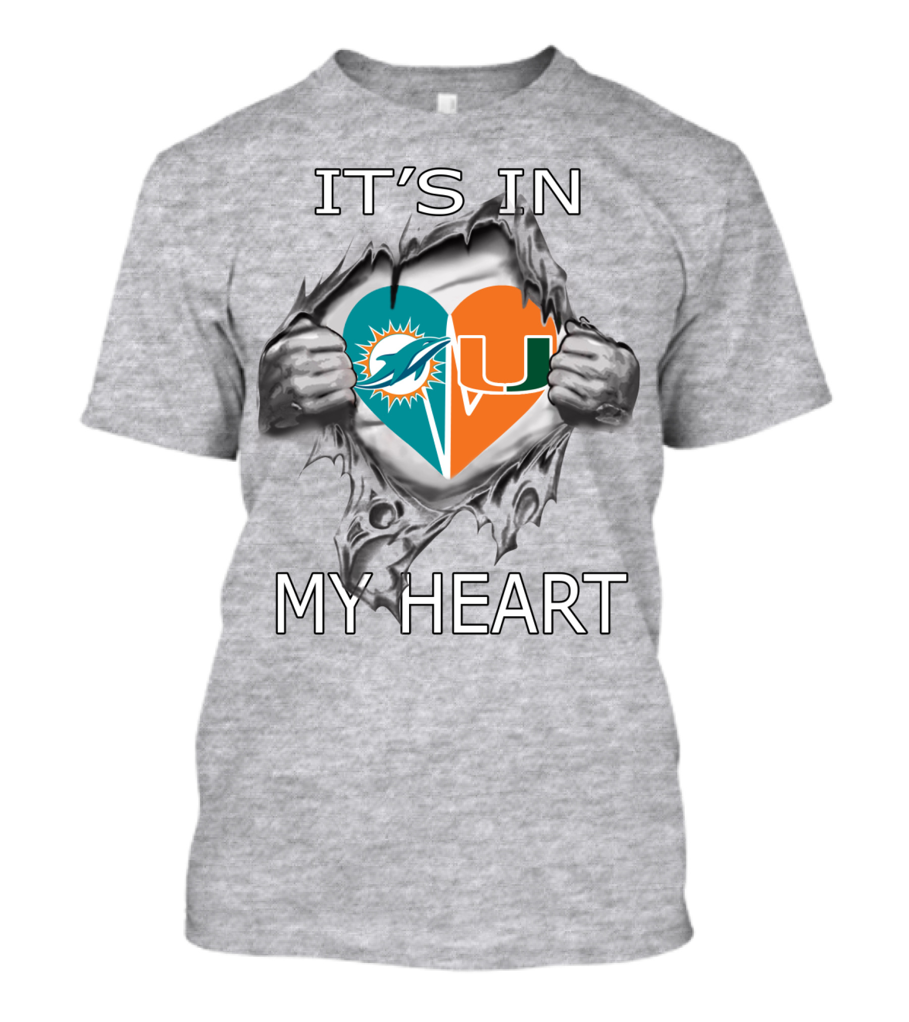 It's In My Heart Dolphins Hurricanes T-Shirt