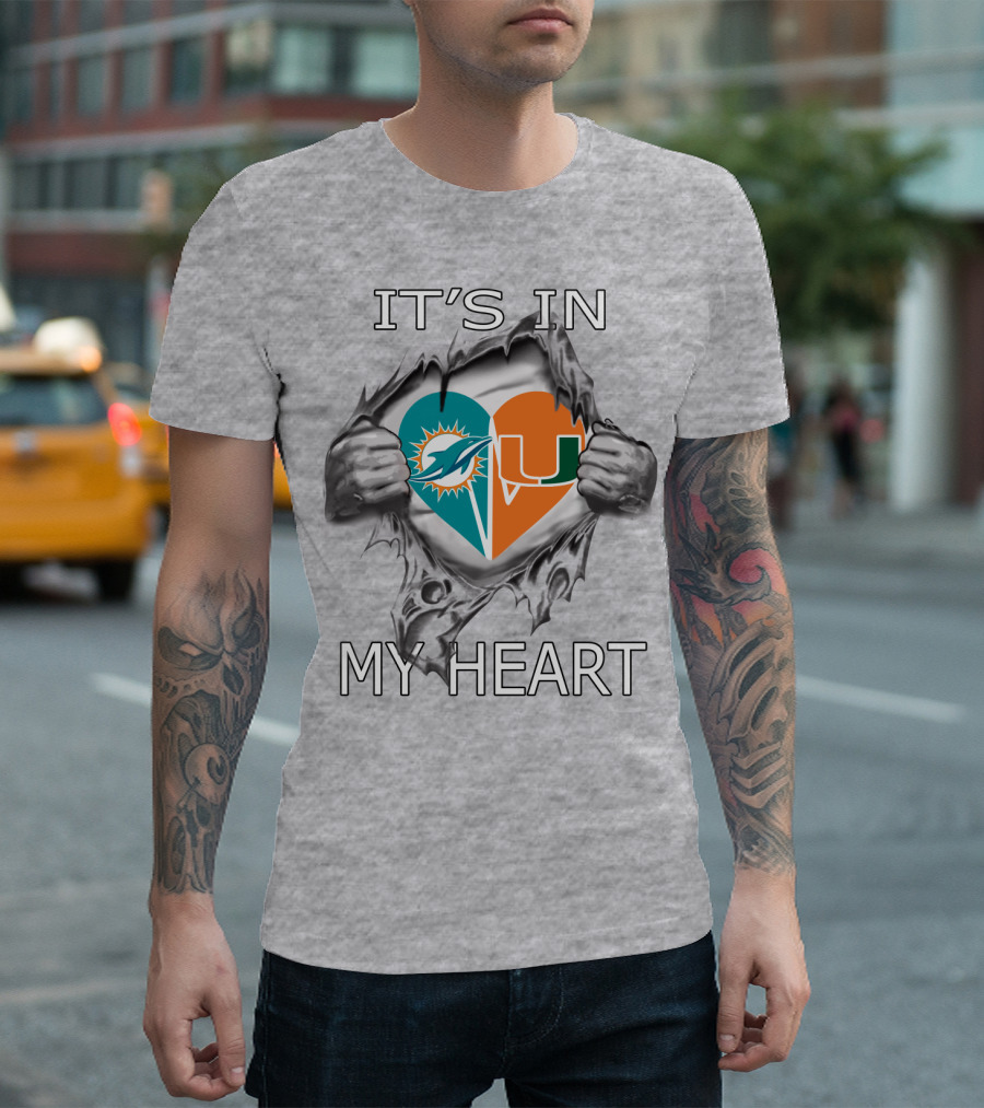 It's In My Heart Dolphins Hurricanes T-Shirt