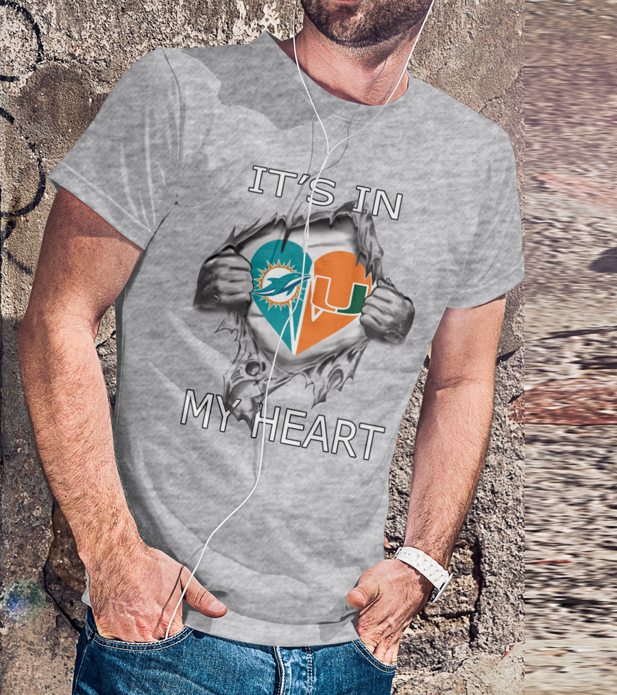 It's In My Heart Dolphins Hurricanes T-Shirt