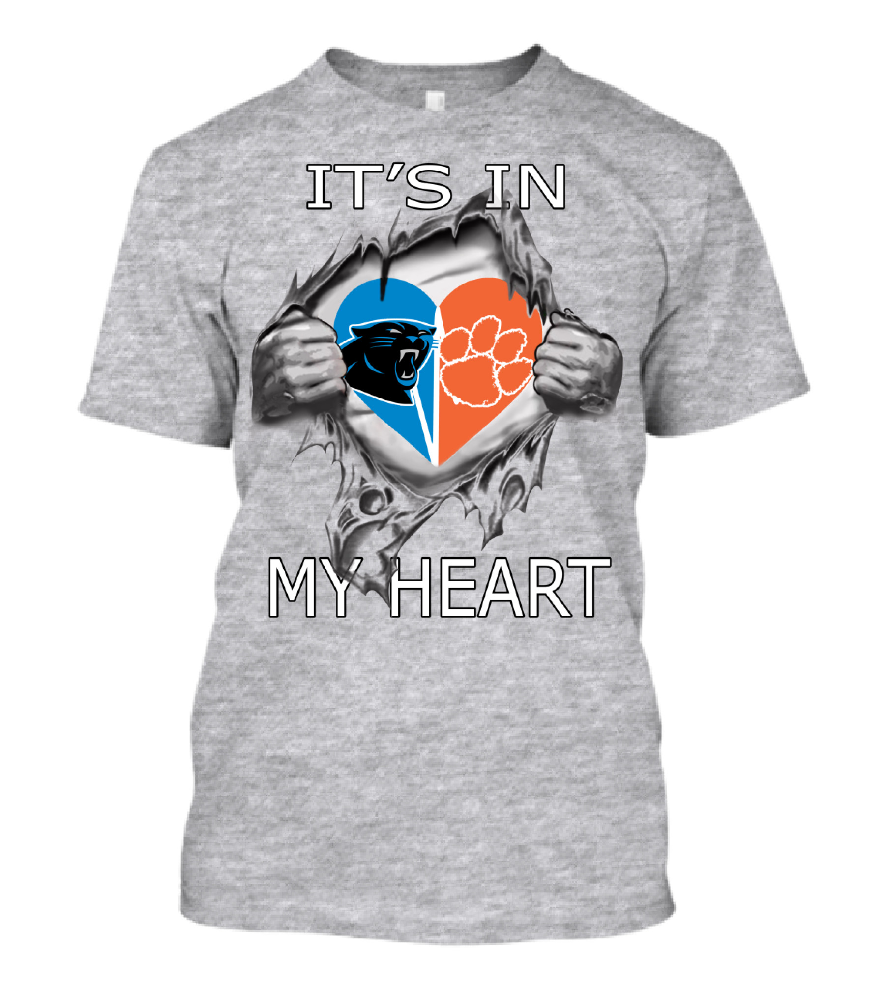 IT'S IN MY HEART Panthers Clemson Tigers T-Shirt