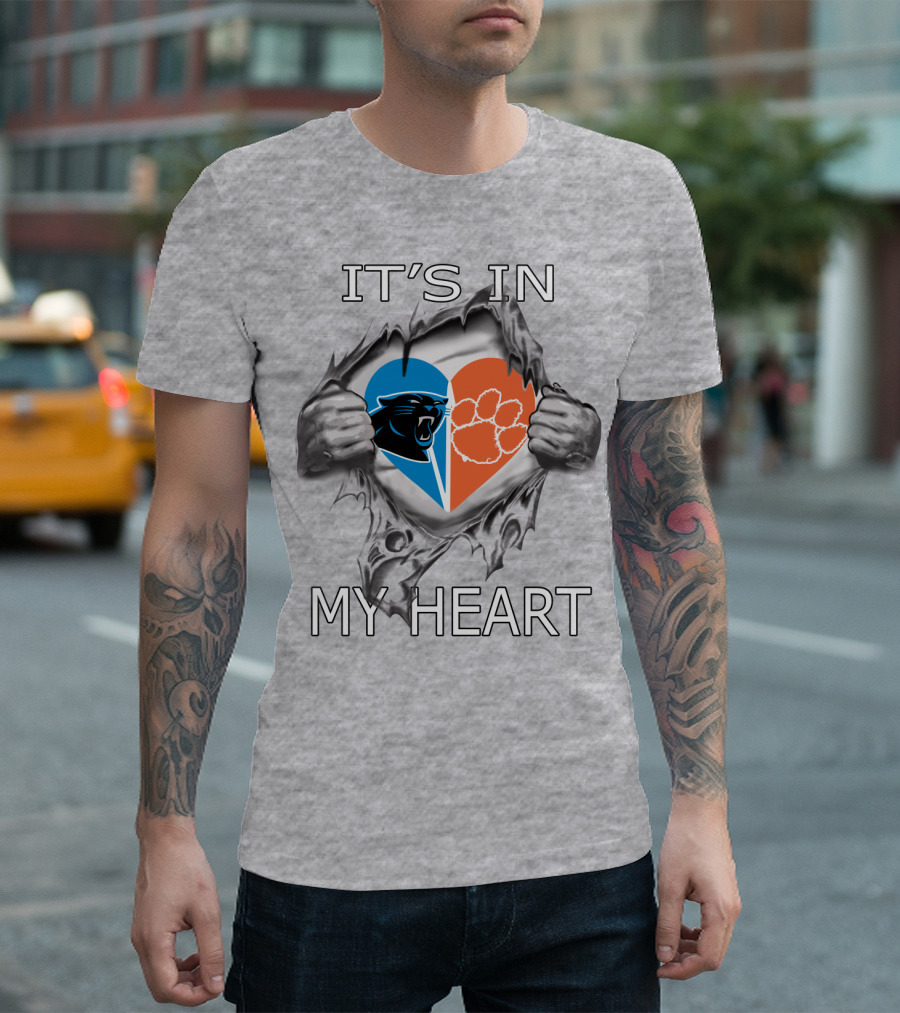 IT'S IN MY HEART Panthers Clemson Tigers T-Shirt