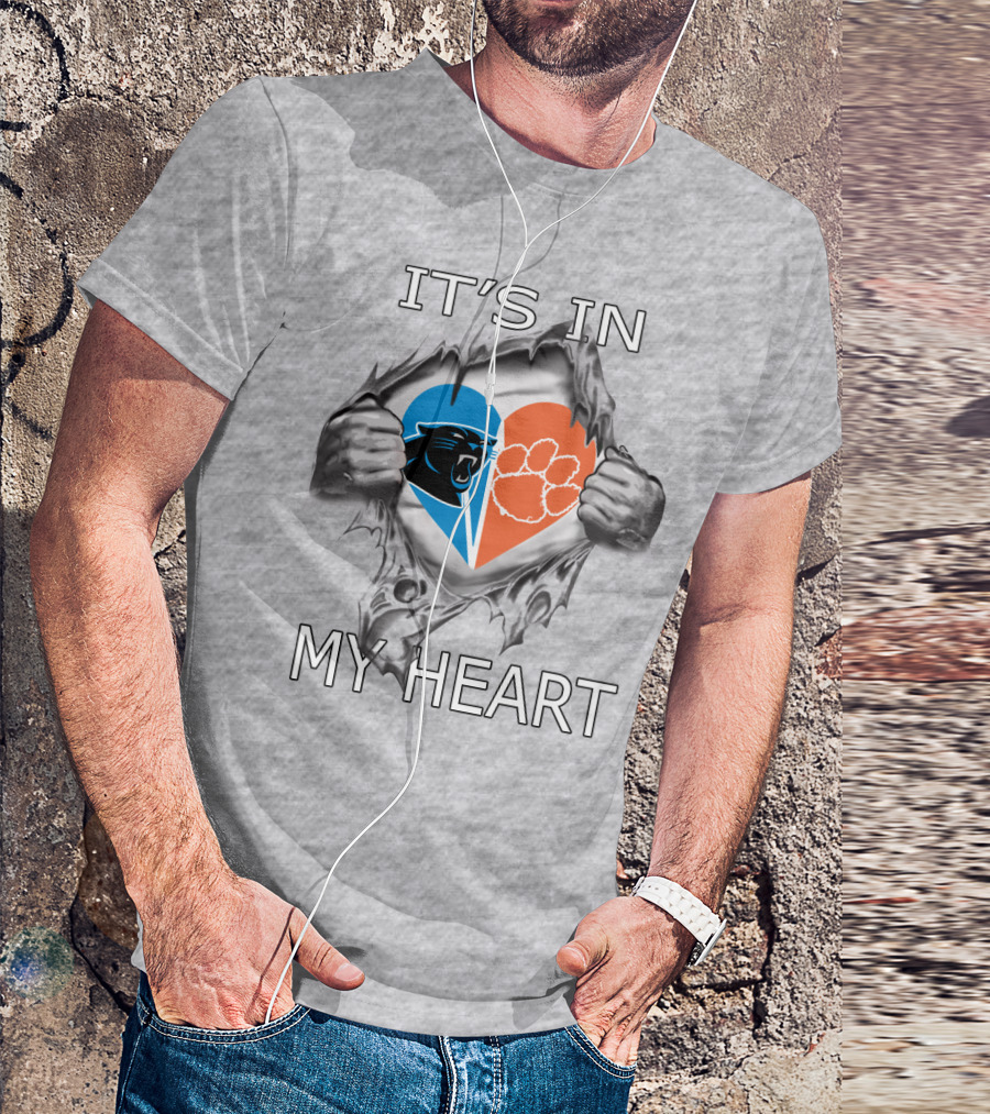IT'S IN MY HEART Panthers Clemson Tigers T-Shirt