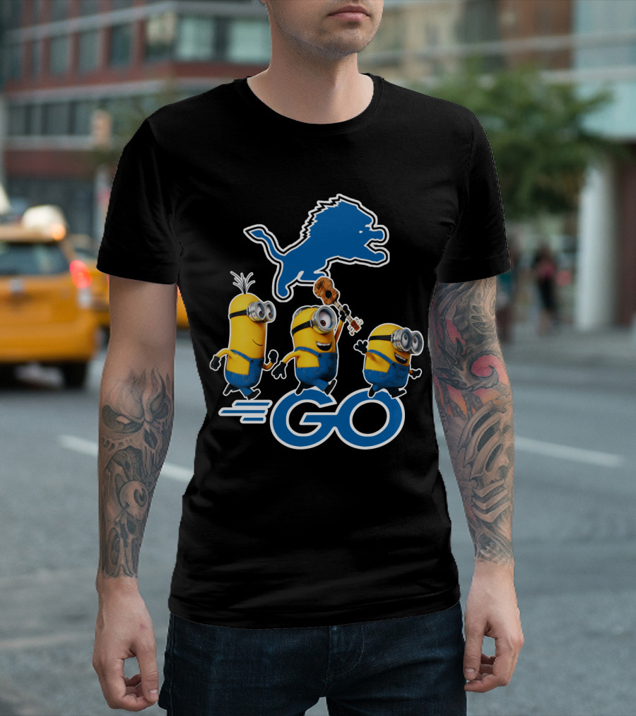 Detroit Lions Minions Go T-Shirt