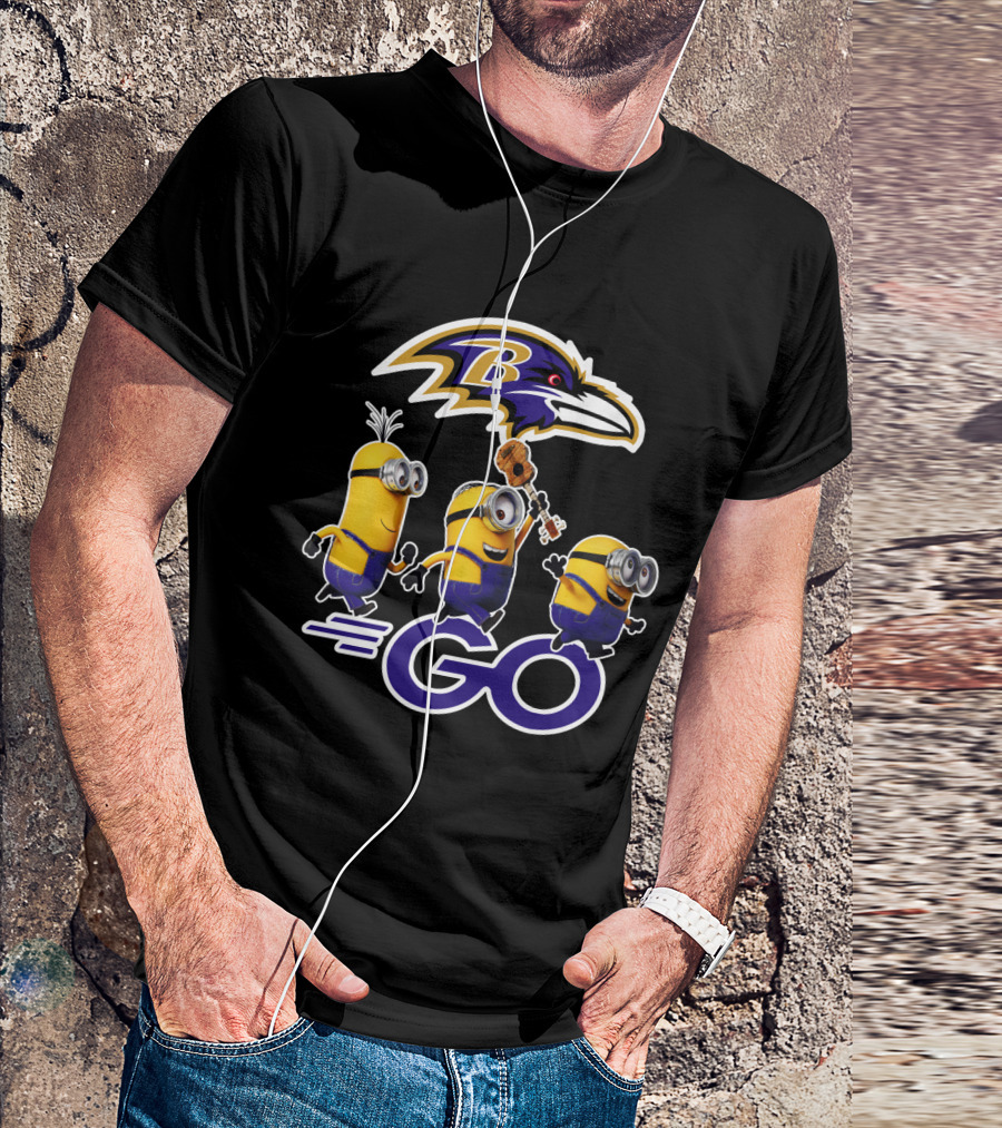 Baltimore Ravens Go Minions Football Mascot Fan T-Shirt