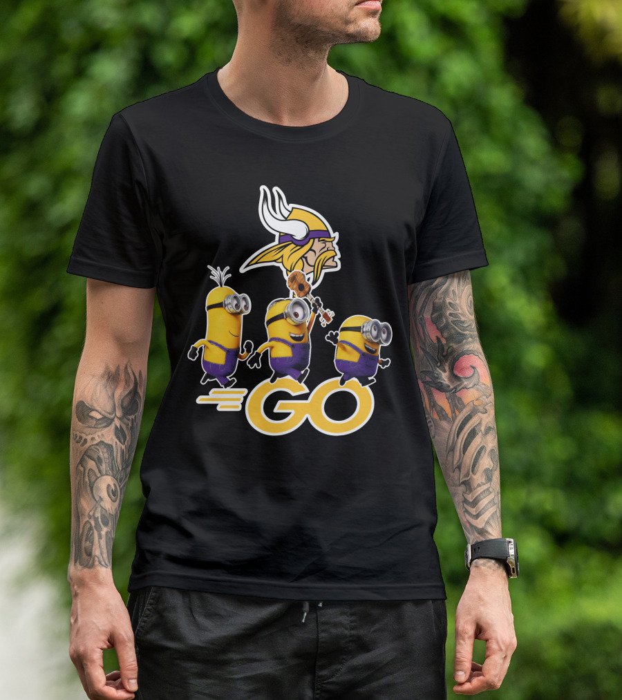 Minions Go Vikings Football Fan T-Shirt