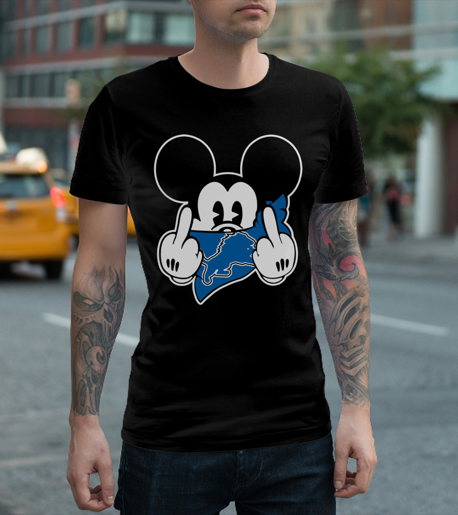 Lions Mickey Middle Finger T-Shirt