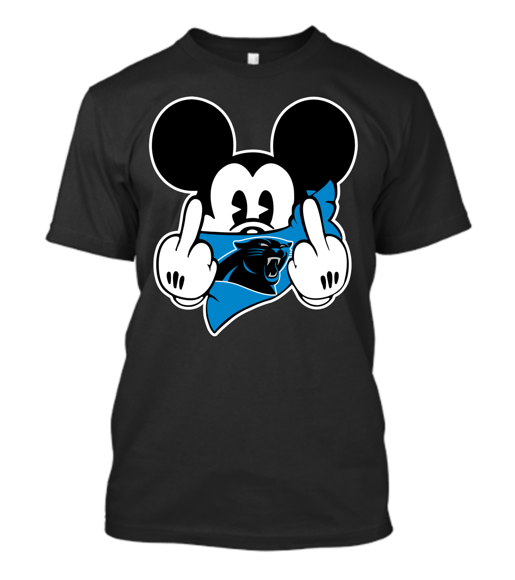 Panthers Mickey Mouse Middle Finger Gesture T-Shirt