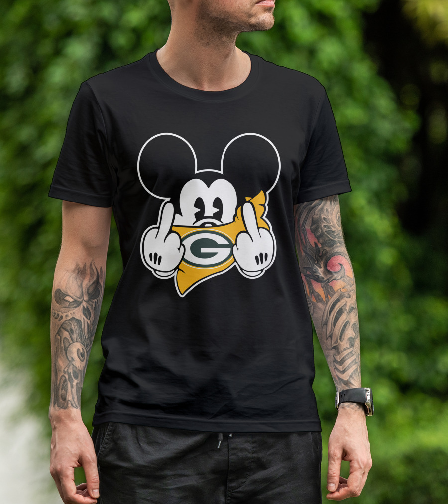 Mickey Mouse Packers Logo Gesture T-Shirt