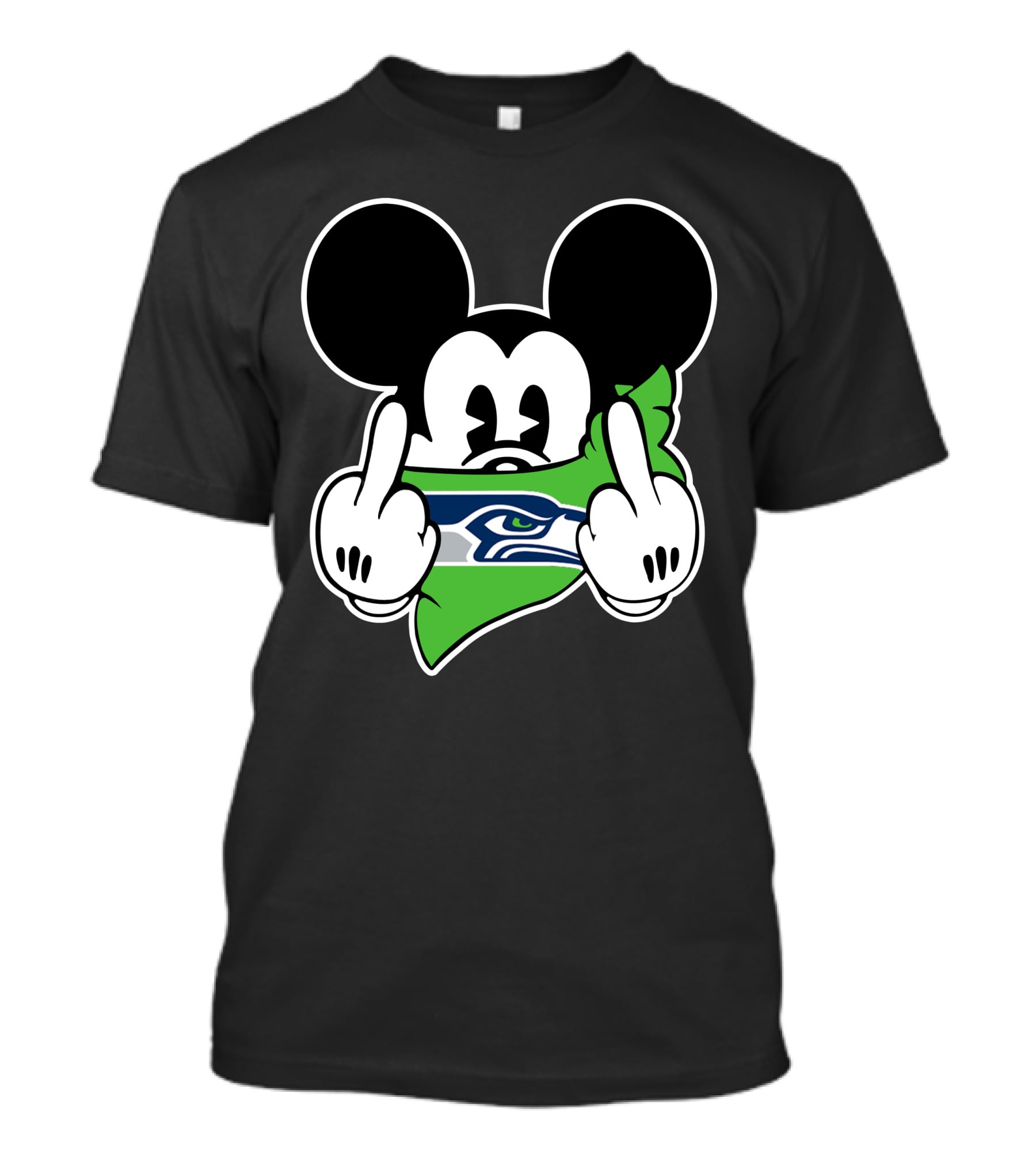 Seahawks Mickey Mouse Middle Finger T-Shirt