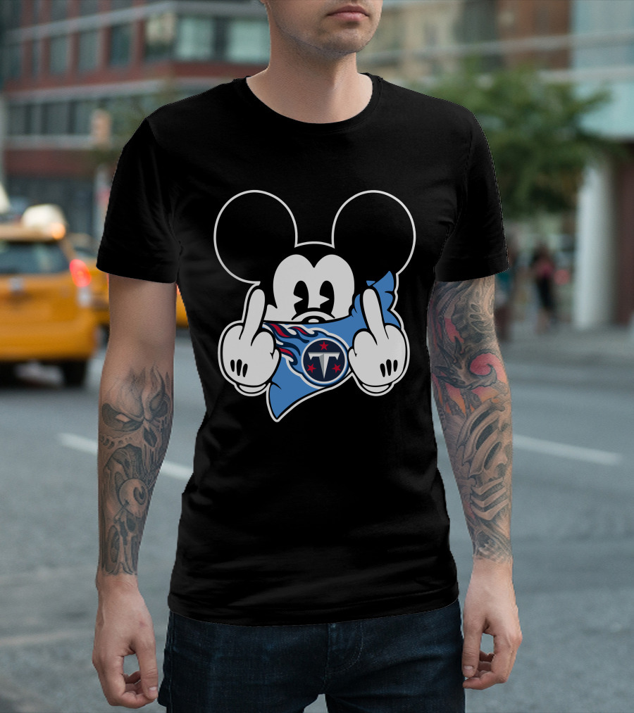 Mickey Mouse Titans Tennessee NFL Parody Flag T-Shirt