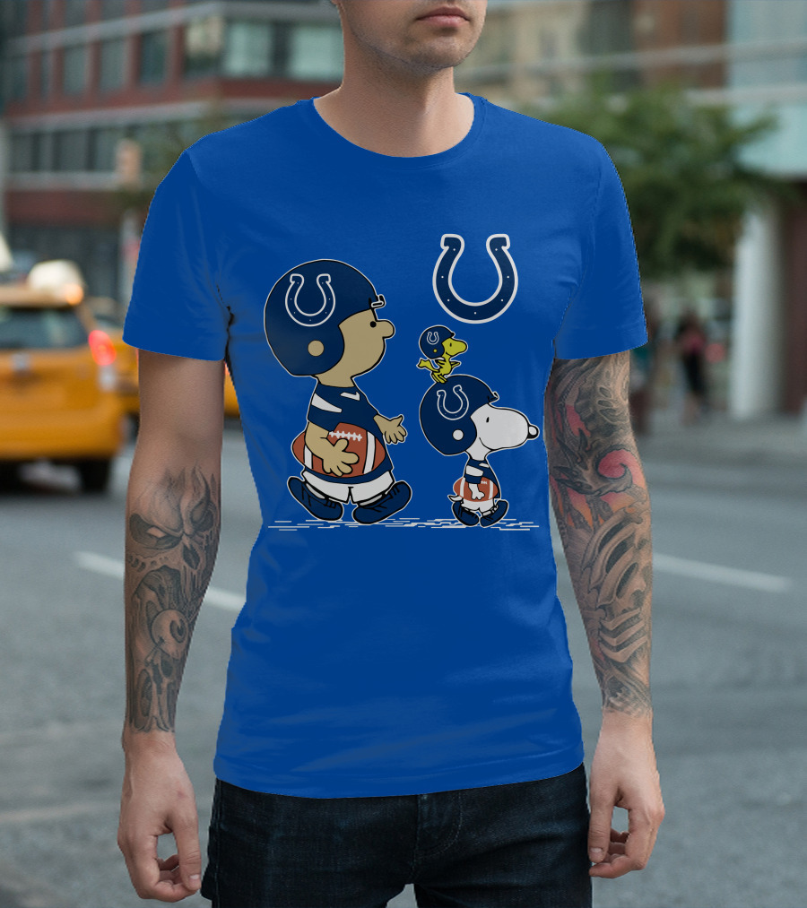 Colts Snoopy and Woodstock Football Helmets T-Shirt