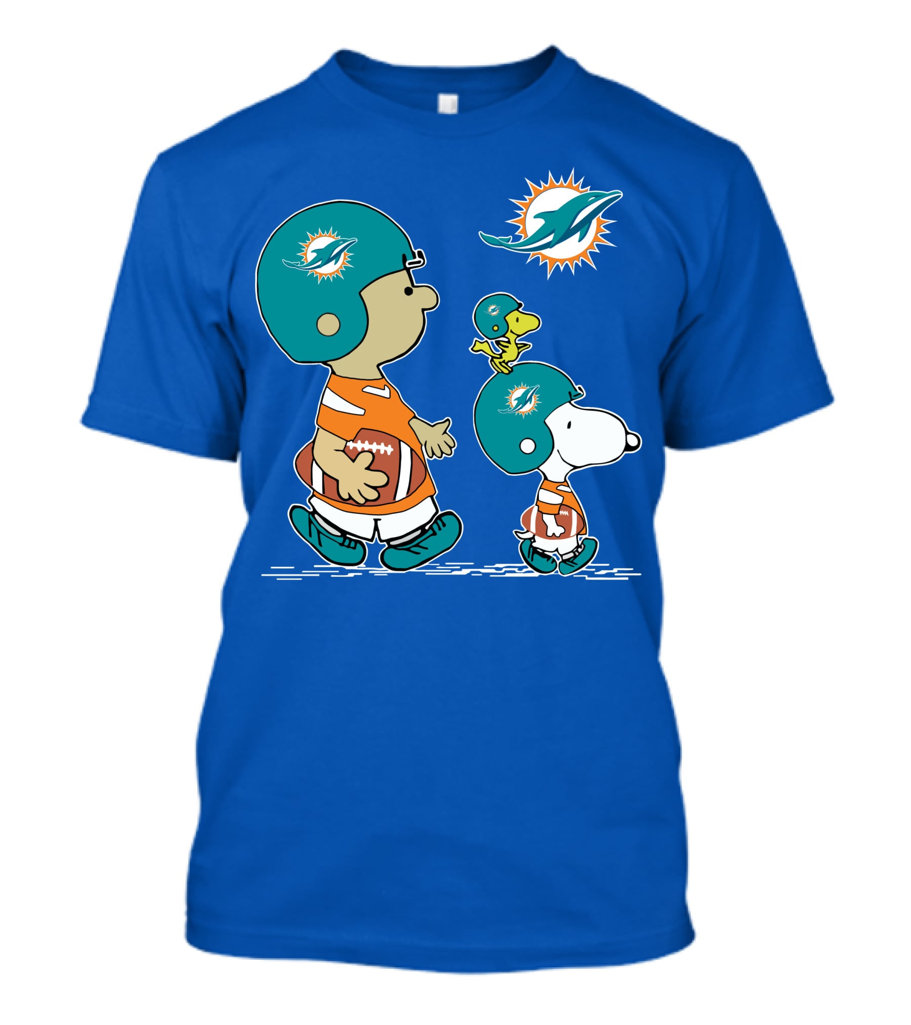 Miami Dolphins Snoopy Woodstock Friends Peanuts Football Collaboration T-Shirt