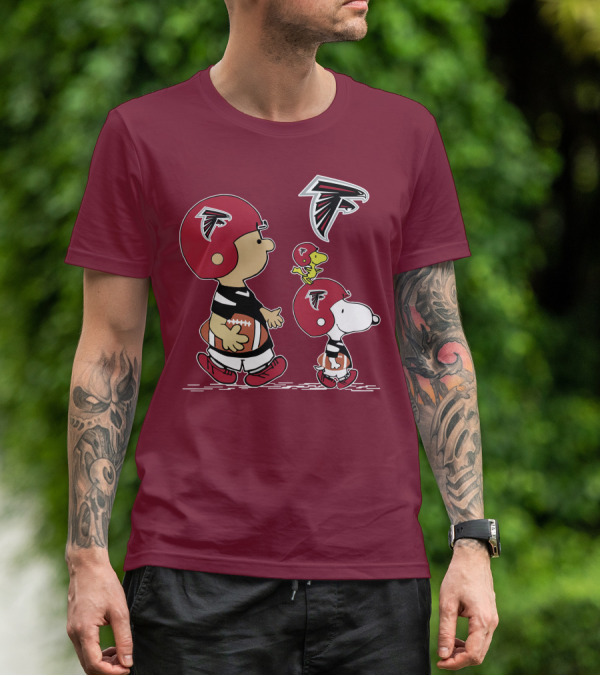 Falcons Snoopy Charlie Brown Woodstock Football Team T-Shirt