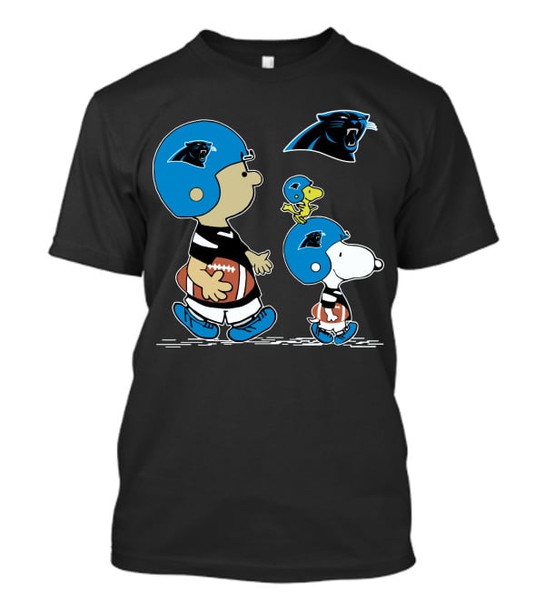 Carolina Panthers Snoopy And Woodstock Football Helmet T-Shirt