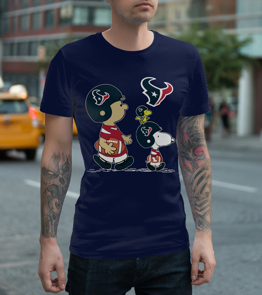 Houston Texans Snoopy and Woodstock Football Team Spirit T-Shirt
