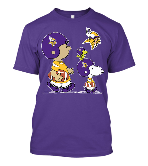 Vikings Snoopy And Woodstock Football Team Fans T-Shirt