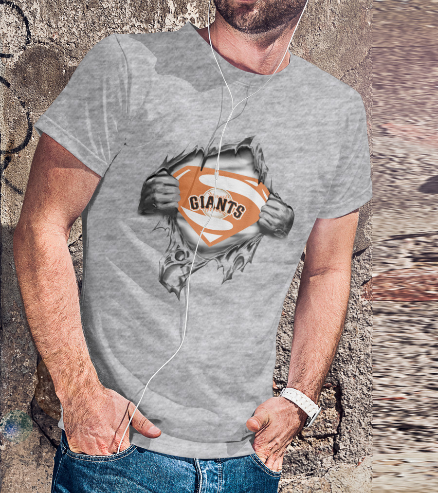 Giants Superhero Baseball Chest Reveal T-Shirt
