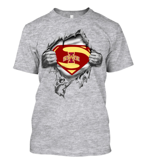 Iowa State Superman Logo Fusion With Torn T-Shirt