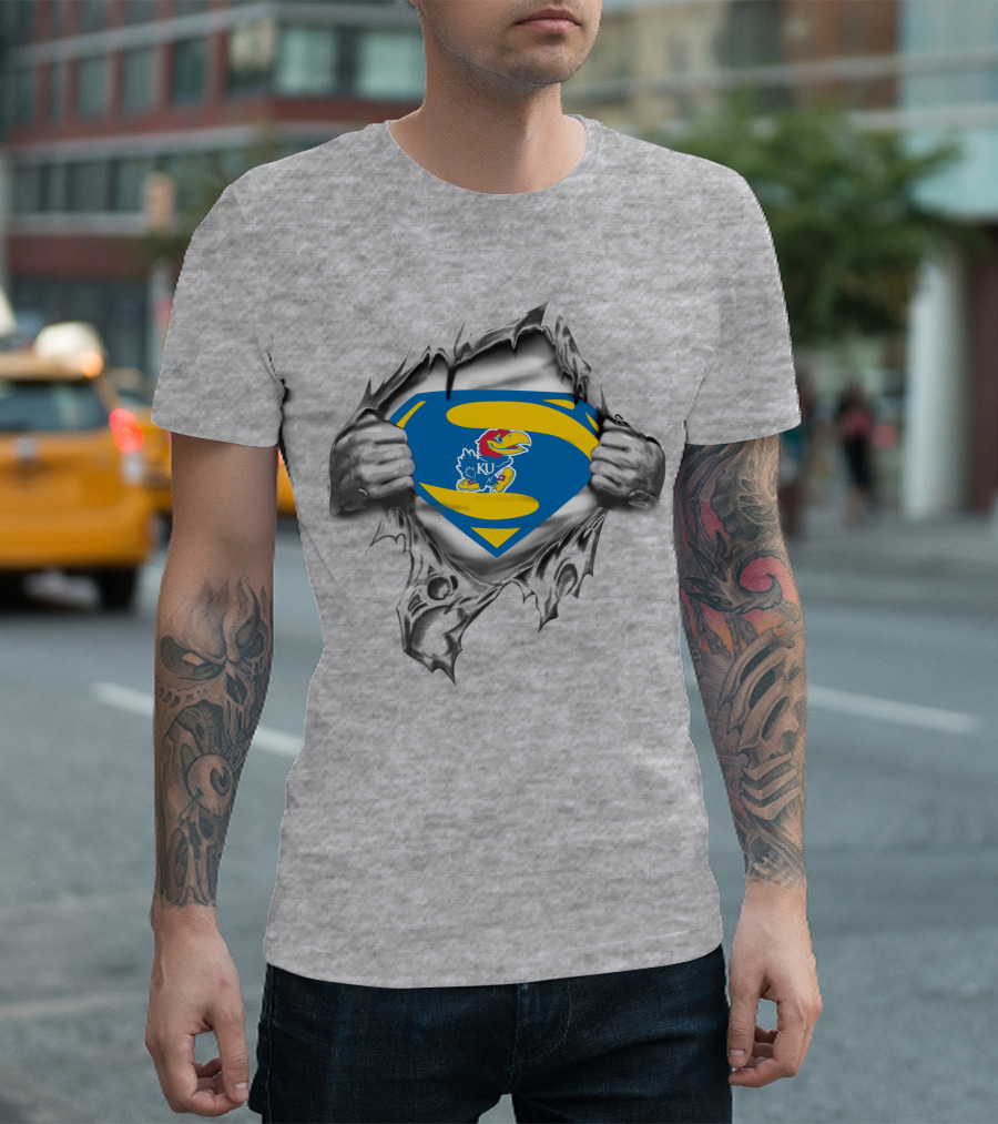 KU Jayhawks Superman Logo Reveal T-Shirt