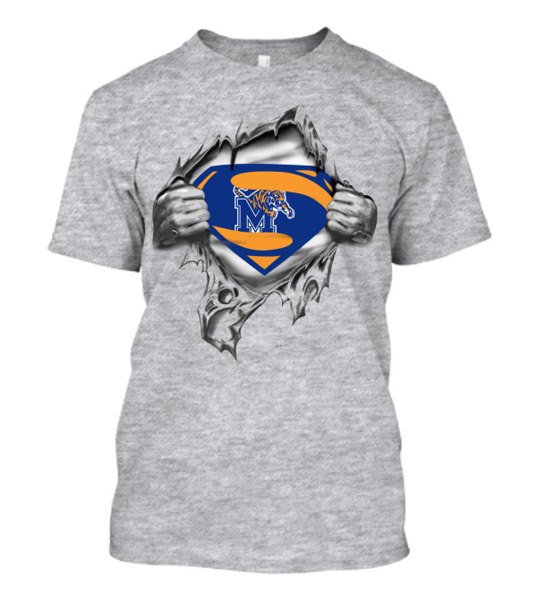 Memphis Tigers Superman Logo Reveal T-Shirt