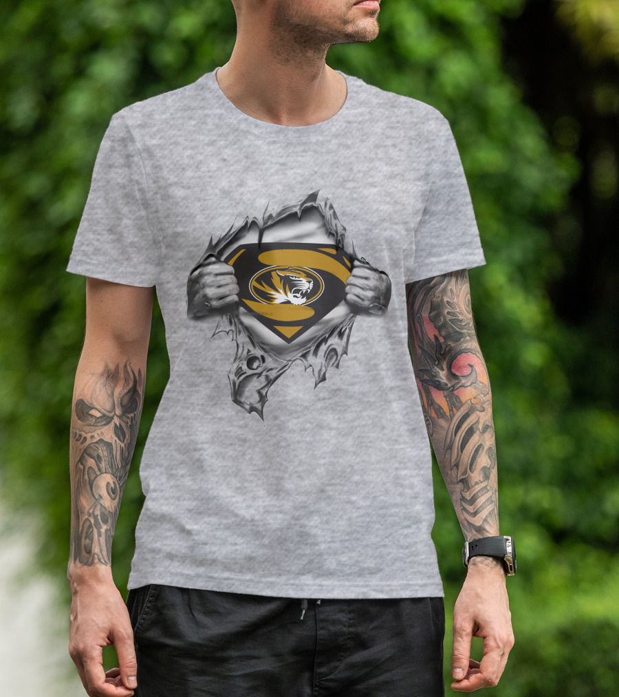 Missouri Tigers Superman Shield Rip T-Shirt