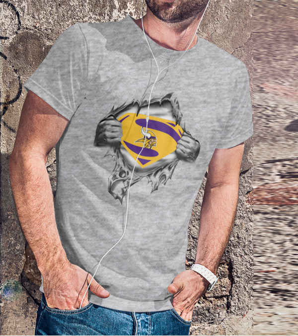 Vikings Logo Superman Shield Fusion T-Shirt