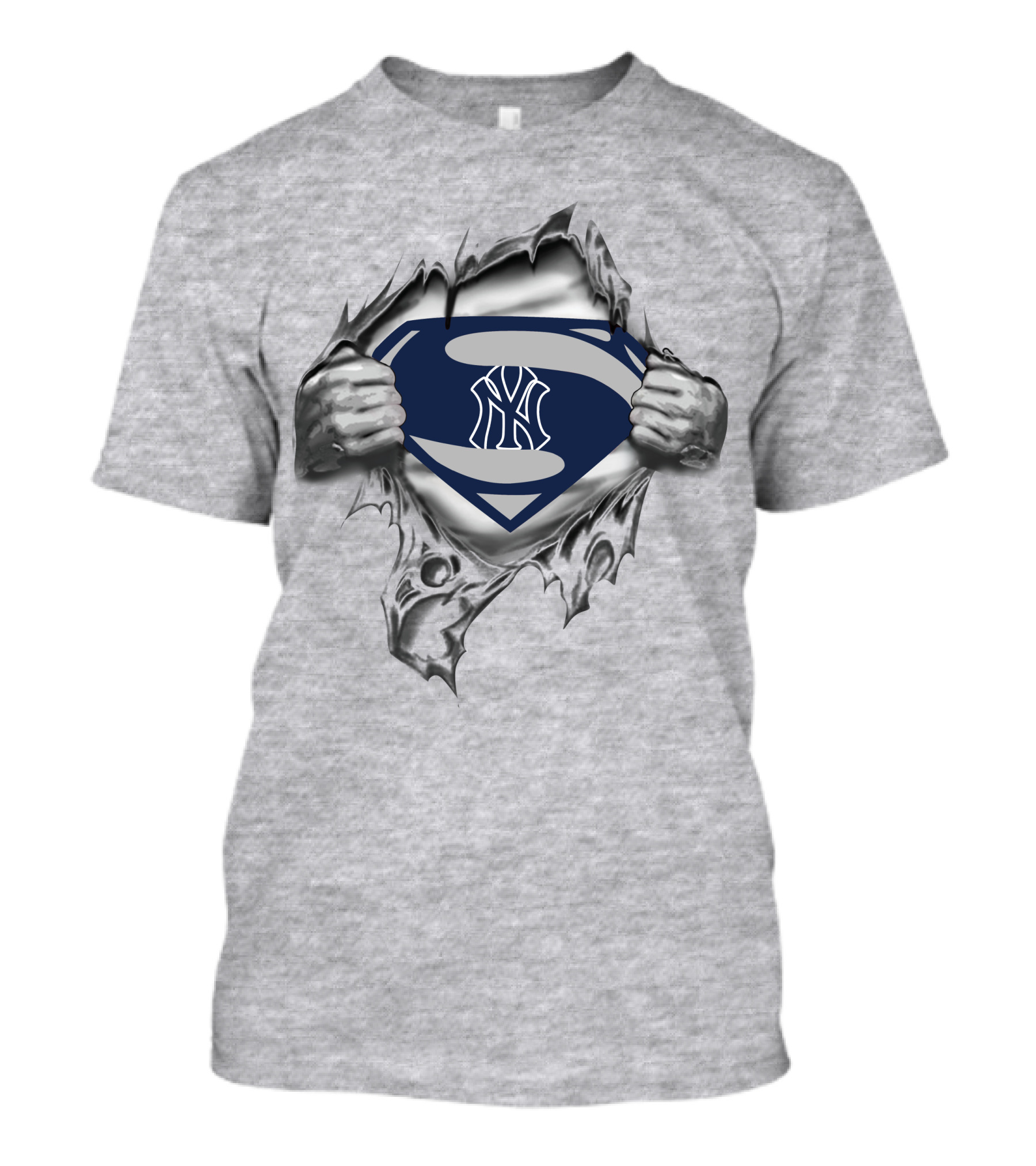 Yankees Superman Logo Ripped Shield Iconic T-Shirt
