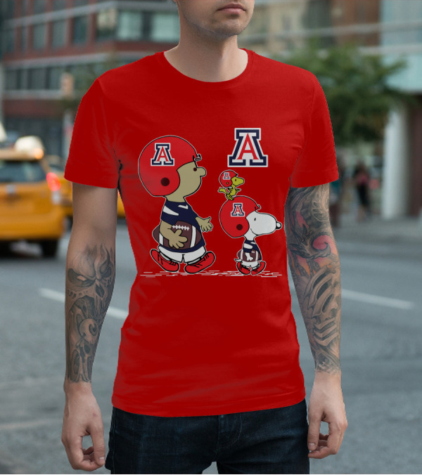 Arizona Wildcats Snoopy Football Team Peanuts Characters T-Shirt