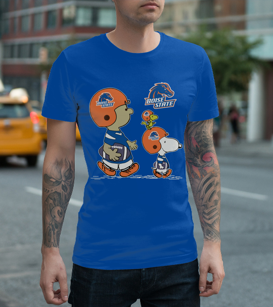 Boise State Broncos Peanuts Football Snoopy And Friends T-Shirt