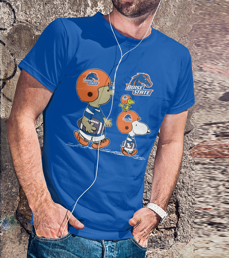 Boise State Broncos Peanuts Football Snoopy And Friends T-Shirt