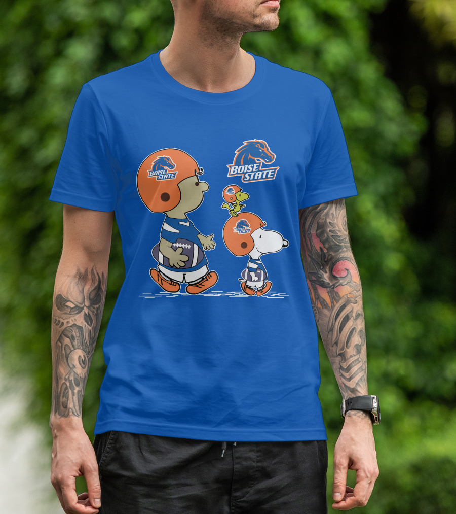 Boise State Broncos Peanuts Football Snoopy And Friends T-Shirt
