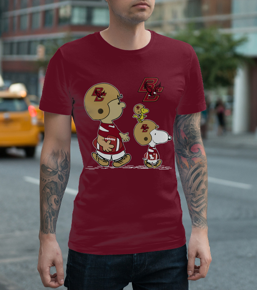 Boston College Eagles Snoopy Football BC T-Shirt