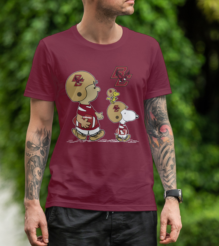 Boston College Eagles Snoopy Football BC T-Shirt