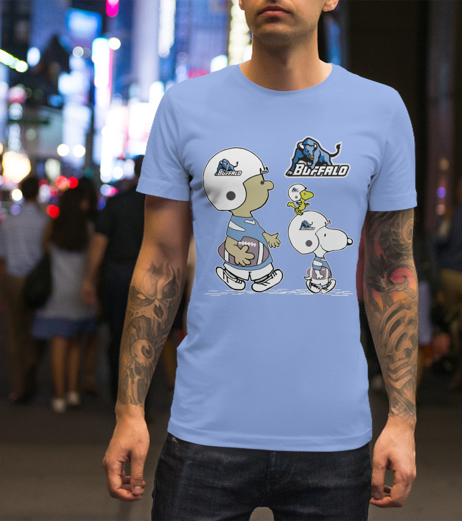 Buffalo Snoopy Helmet Football Team Peanuts Characters T-Shirt