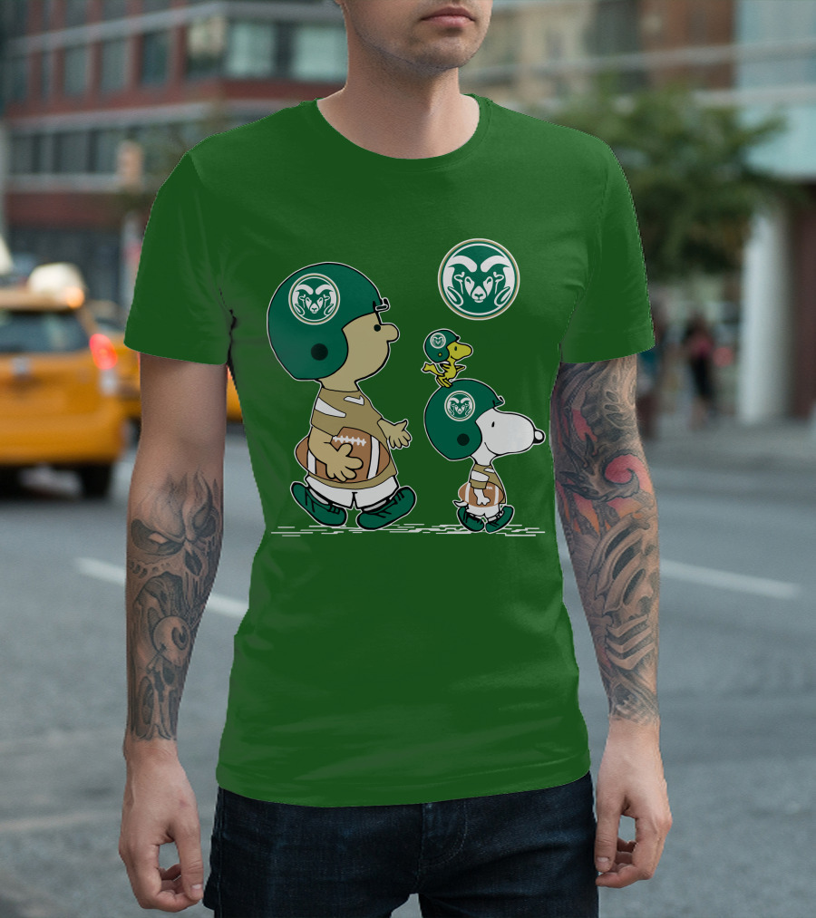 Colorado State Rams Peanuts Snoopy Football Team Characters T-Shirt